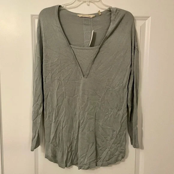 NWT Soft Surroundings Shimmer blue Longsleeve top - Picture 2 of 8